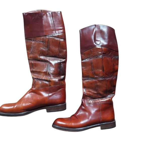 Vintage Joan & David Brown Leather Riding Boot - Picture 1 of 1